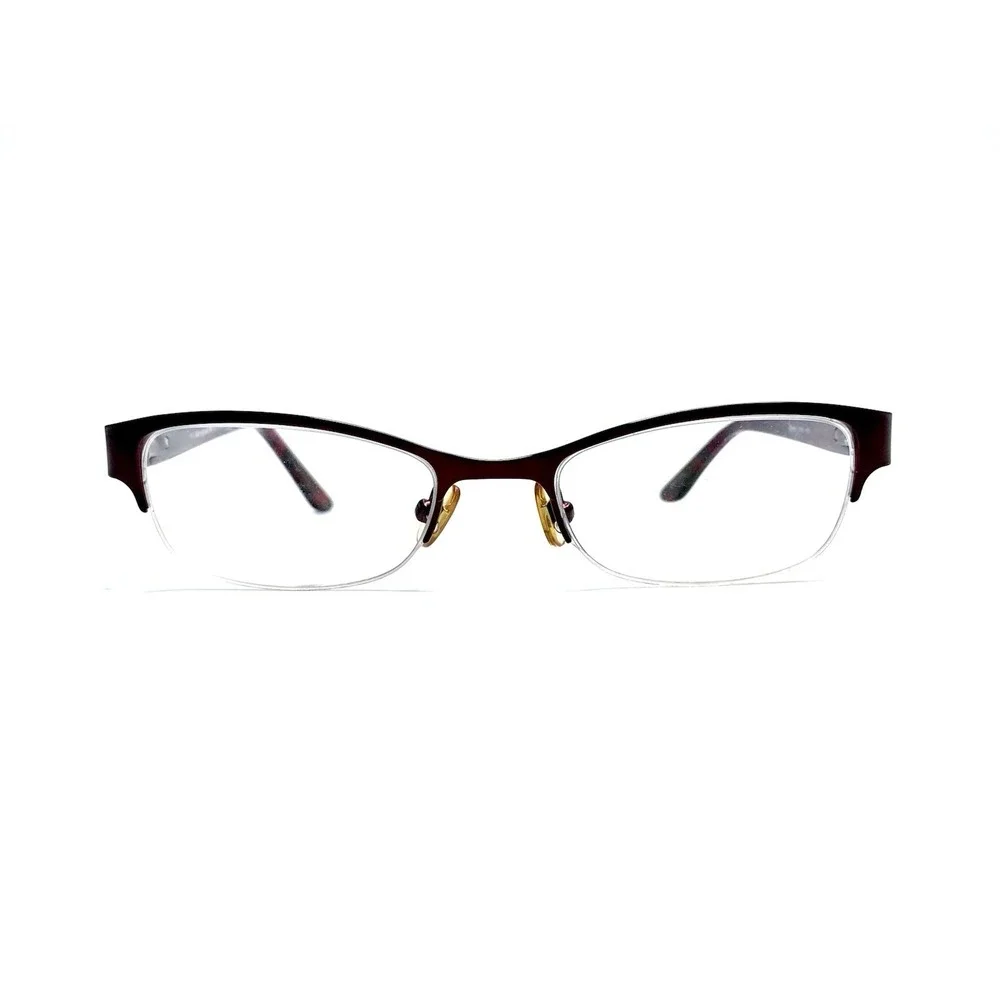 Kate Spade Red Maroon Metal Half Rim Cat Eye Glasses Tortoise Temple 48 18 135